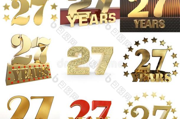 放置关于数字二十num.七年27年庆祝设计.安妮
