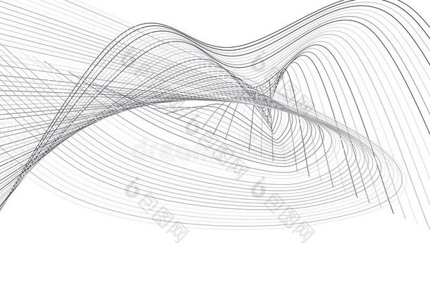 抽象的观念的几何学的线条&弧线模式.凌乱的,vectograp矢量图