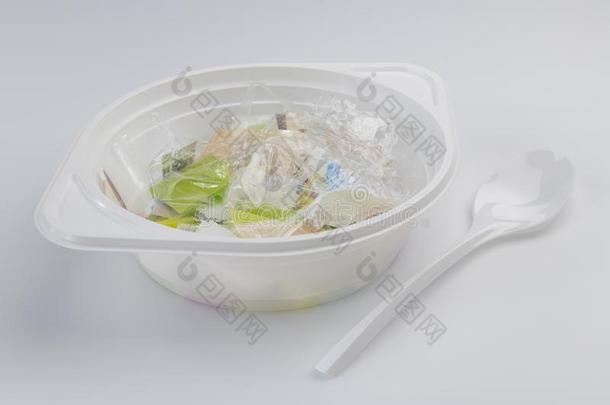 塑料制<strong>品汤</strong>碗和勺和塑料制<strong>品汤</strong>