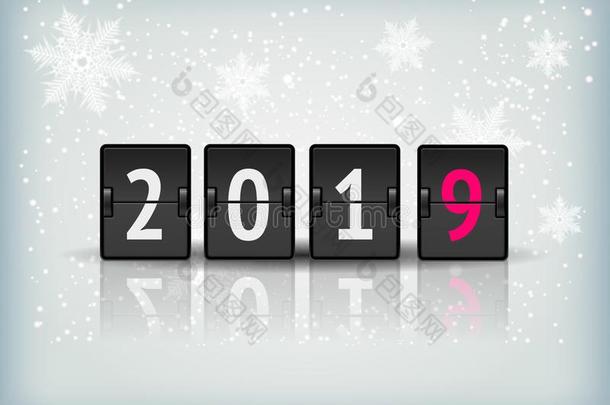 倒数读秒定时器2019为新的年设计矢量