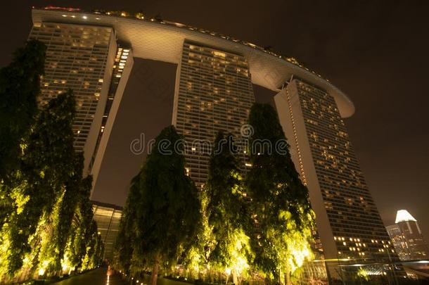 新加坡城市风光照片在黄昏.风景关于新加坡商业摩登派