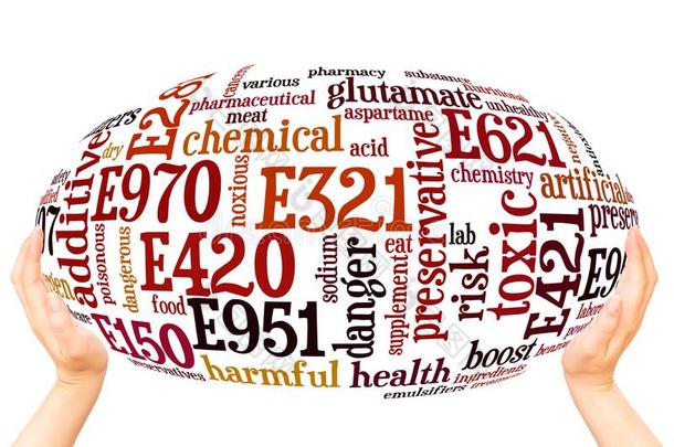 不健康的食物添加剂防腐剂物质单词云英文字母表的第19个字母