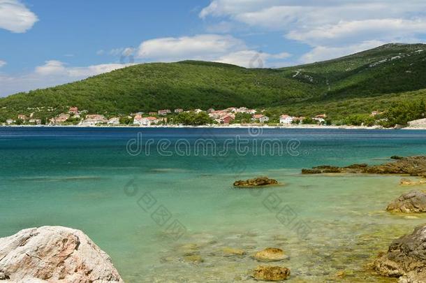 克罗地亚岛crescendo渐强.亚得里亚海的海.采用夏.