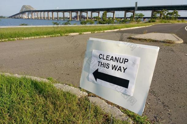 清扫这道路,纽瓦克湾桥,湾onne,NewJersey美国新泽西州州名,美利坚合众国