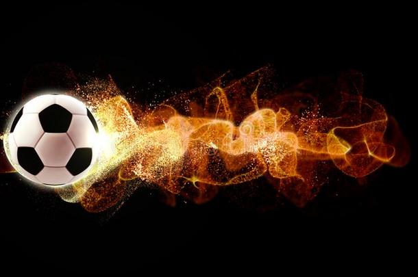 足球和流动的火微粒