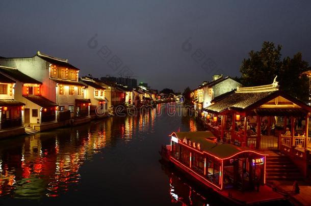 宏大的运河采用无锡老的城镇,江苏prov采用ce