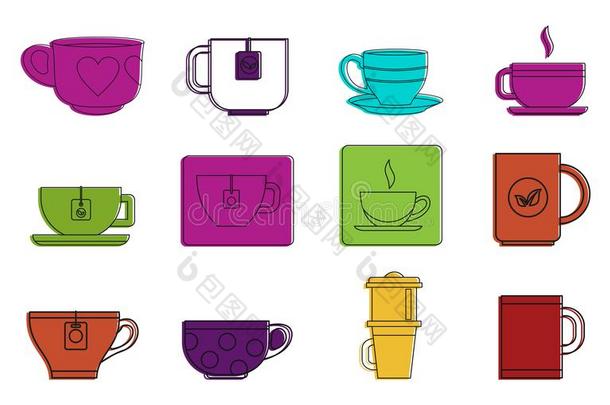 茶水杯子偶像放置,颜色梗概方式