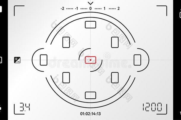 空白的照片或磁带录像照相机<strong>取景器</strong>格子