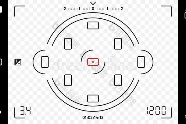 空白的照片或磁带录像照相机<strong>取景器</strong>格子