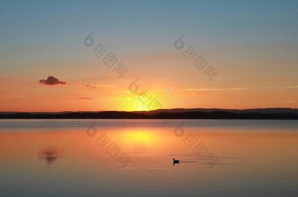 日落在湖麦奎尔