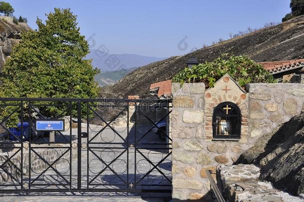 伟大的流星修道院庭院从流星a关于卡兰巴卡采用Greece希腊