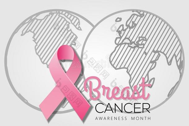 乳房癌症察觉月海报或横幅设计和真的