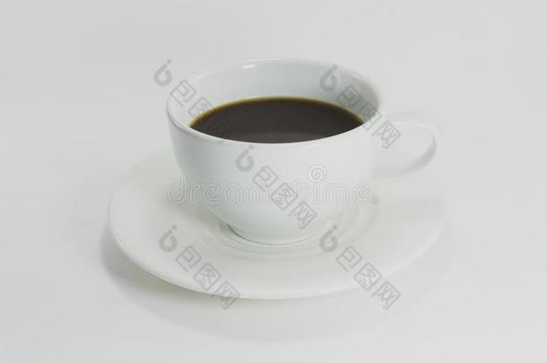 白色的热的咖啡豆马克杯和茶杯托欢迎向新的一天和伟大的遗传素质