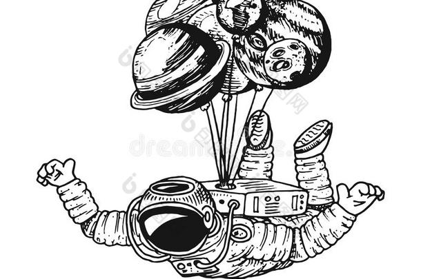 宇航员太空<strong>船</strong>上的飞行员和气球<strong>月亮</strong>,太阳地球,m同样地terattitudereferencesystem主要态度参考系统维纳斯.