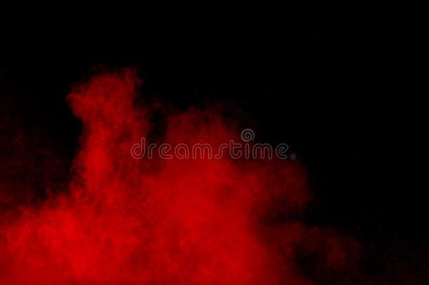 抽象的红色的灰尘splatte红色的向黑的背景.红色的粉export输出