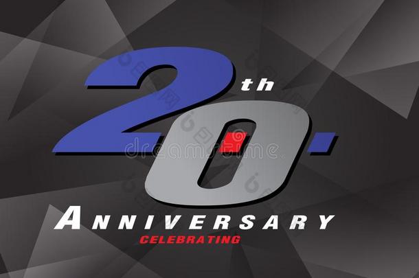 <strong>20</strong>Thail和泰国<strong>周年纪念日</strong>庆祝标识灰色和蓝色颜色