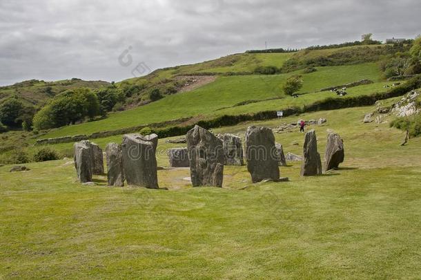 卓别格石头圆考古学的地点,爱尔兰.