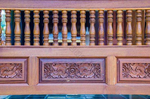 传统的ThaiAirwaysIntern在i向al泰航国际方式木制的雕刻模式向指已提到的人走廊在