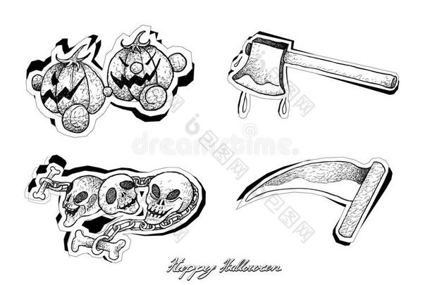 手疲惫的关于魔鬼和物料项目为万圣节前夕庆祝