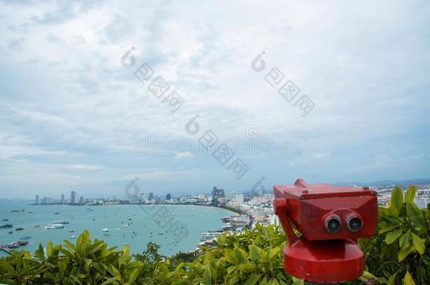 指已提到的人最美丽的观点芭堤雅海滩采用芭堤雅城市Chonb