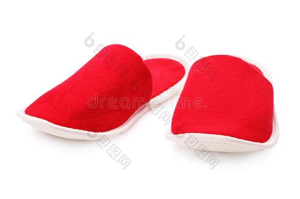 红色的纺织品拖鞋