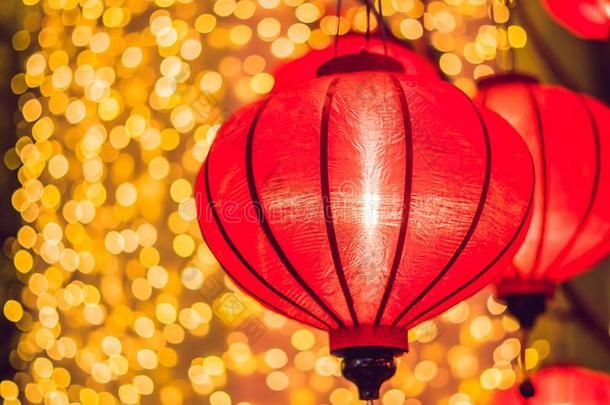 中国人灯笼在的时候新的年节日.越南人新的年