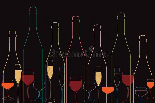 葡萄酒瓶子葡萄酒瓶子和玻璃