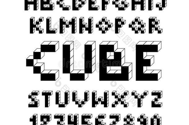像素制动火箭磁带录像游戏字体.80英文字母表的第19个字母制动火箭字母表字体