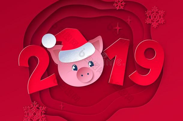 新的年说明和漂亮的猪