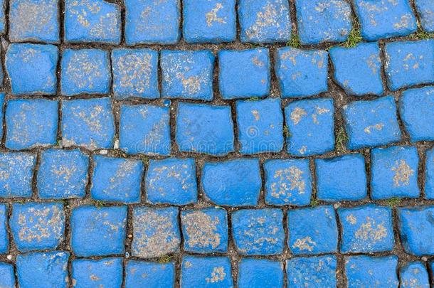 <strong>蓝色</strong>块石面路石头为使用同样地一b一ckground
