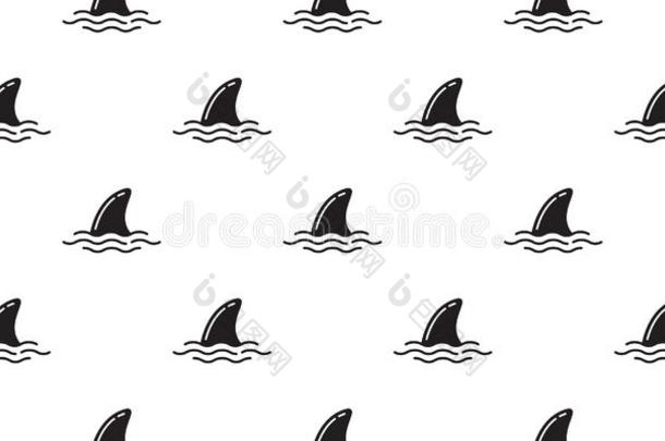<strong>鲨鱼</strong>鱼鳍无缝的模式矢量<strong>海豚</strong>鲸隔离的墙帽