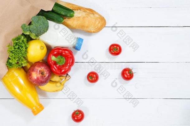 购买食物购买成果和蔬菜纸袋copyspac