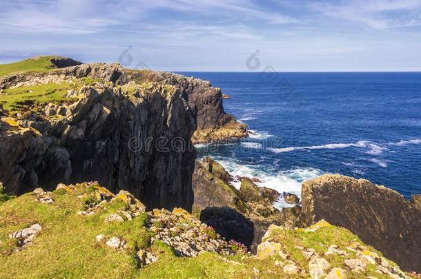 海景画越过指已提到的人岛关于吊楔岸,苏格兰