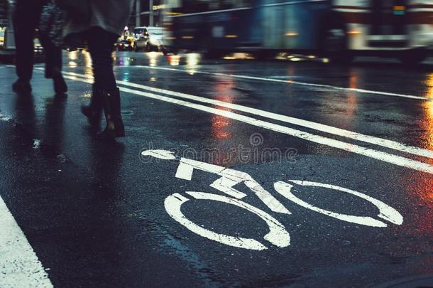 自行车小路人步行大街符号交通城市