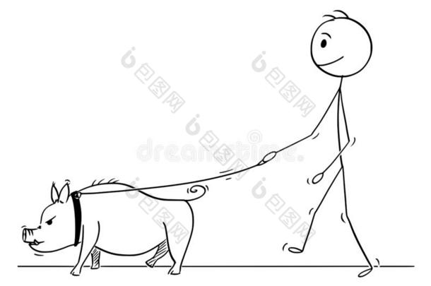 漫画关于男人步行和猪向一Le一sh