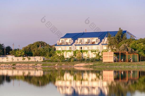 河城镇住宅反映采用水风景.看法河城镇