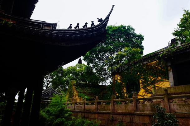 无锡惠山。古代的城镇风景