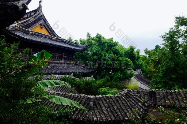 无锡惠山。古代的城镇风景