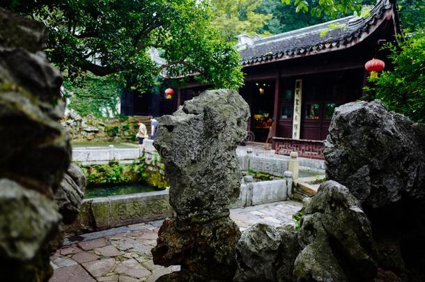 无锡惠山。古代的城镇风景