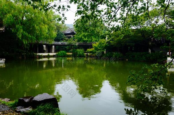 无锡惠山。古代的城镇风景