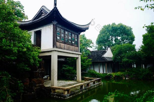 无锡惠山。古代的城镇风景