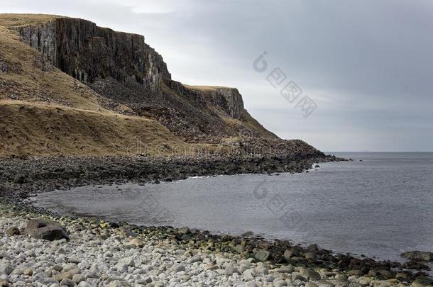 风景影像关于一卵石be一ch,岛关于匐犬,苏格兰的Highl一n