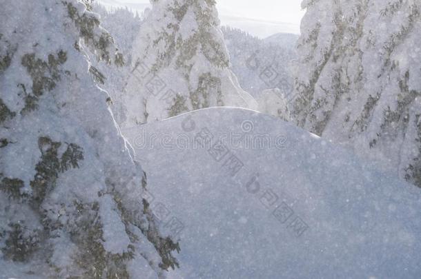 圣诞节背景和复制品空间和落下雪花