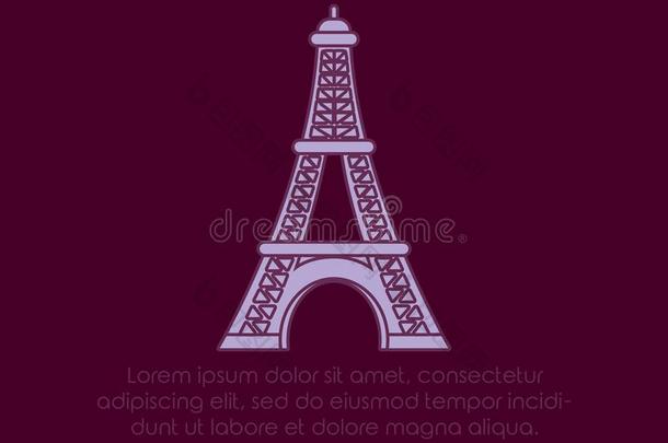 法国文化<strong>卡片</strong>和旗和Eiffel语言塔