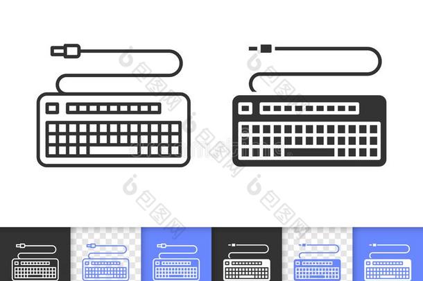 键盘简单的黑的线条矢量偶像