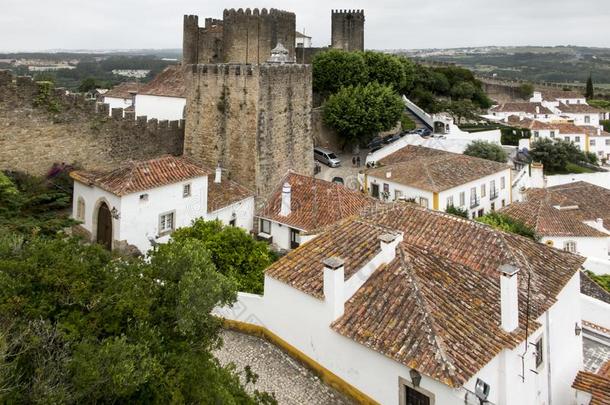 村民,中古的城镇,<strong>奥</strong>比<strong>杜</strong>什采用葡萄牙.看法关于白色的住宅