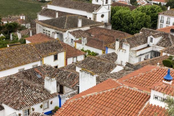 村民,中古的城镇,奥比杜什采用<strong>葡萄牙</strong>.看法关于白色的住宅