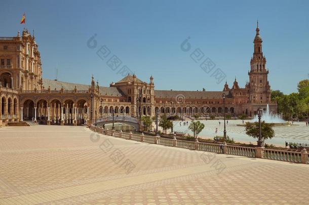 塞维尔,西班牙.西班牙的正方形,历史的文艺复兴建筑师