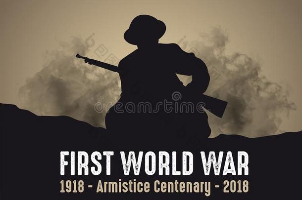 1918-2018第一世界战争一百周年纪念-停火一天