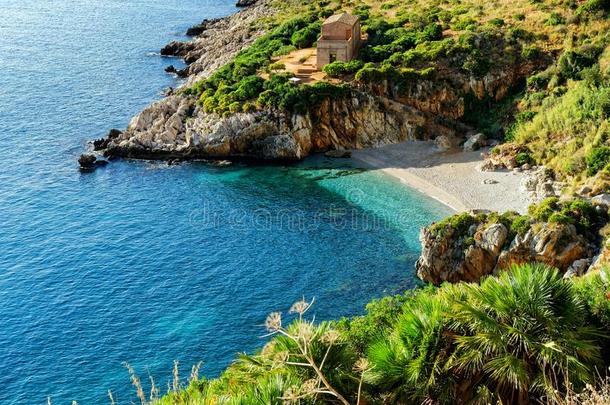 自然的吉普赛人储备湾海湾海西西里岛意大利